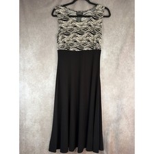 K Studio Collection Black White Abstract Print Maxi Dress Women Size 6 Crinkle