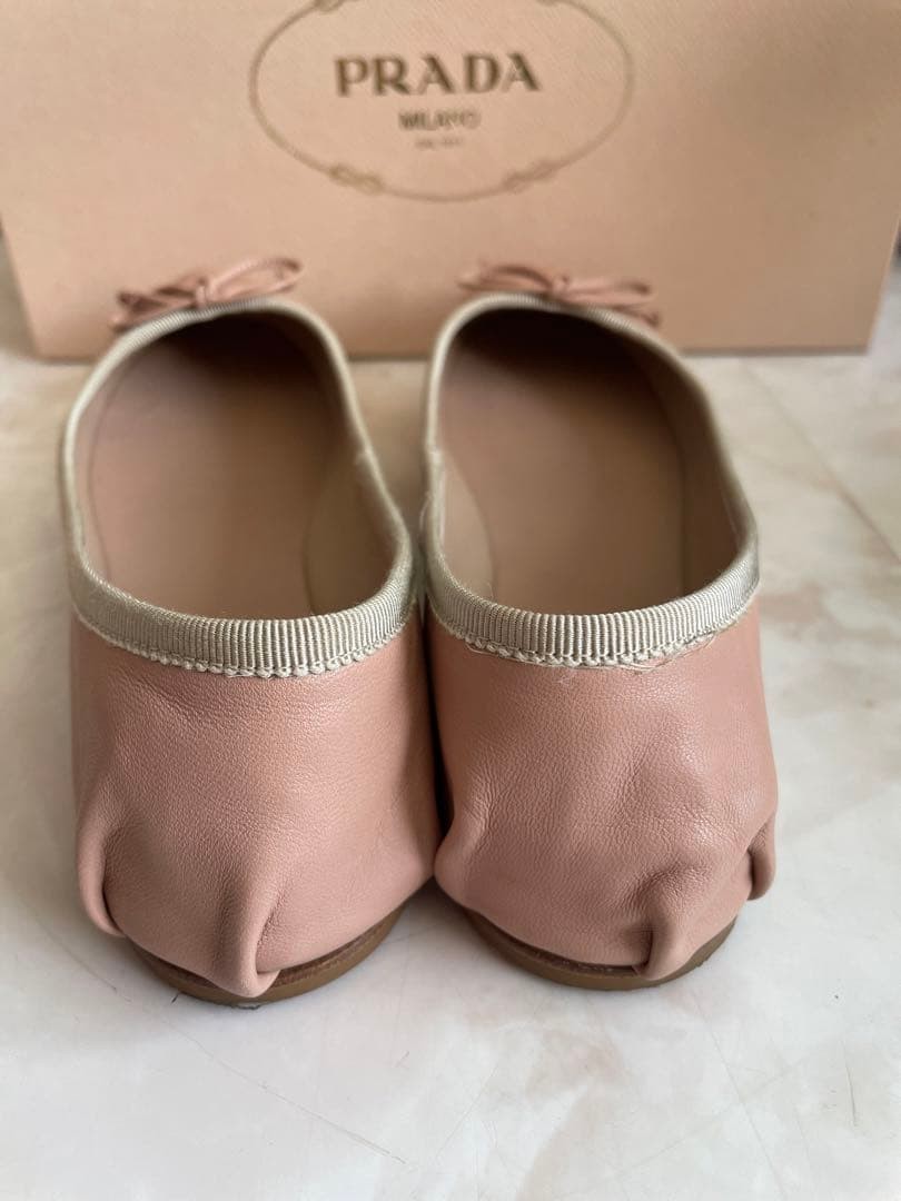 PRADA Women's Pumps Ribbon Flat Shoes Size:35.5/JP:22.5 Leather 135162K Authen thumbnail 6