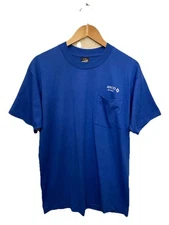 VTG Arco AMPM Retiree Men’s Single Stitch Pocket T Shirt Gas Blue L USA RARE EUC