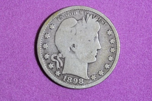 Estate Find 1898 S Barber Quarter Dollar #K59789