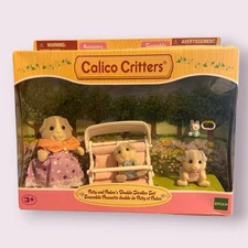 Calico Critters Patty Paden's Double Stroller Set Guinea Pig Box Damage