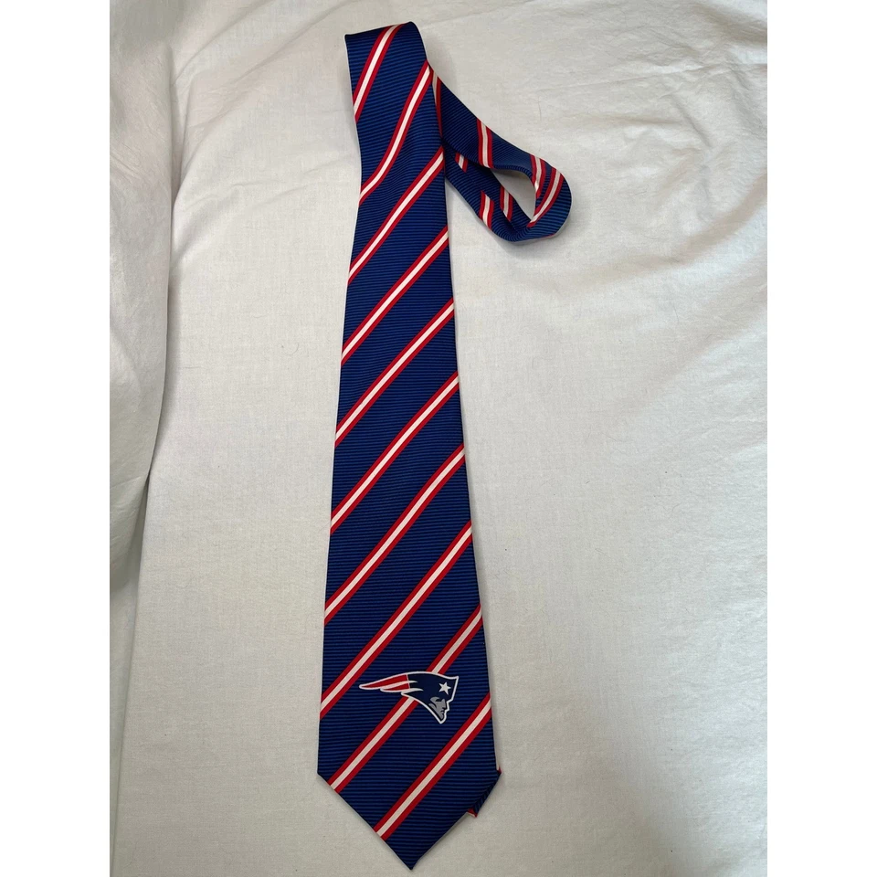 NFL New England Patriots Necktie Striped Logo Business Career Tie - Image 2 of 3