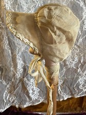 Vintage 4  Fine Bonnet For Antique Or Early Doll Lot 9234