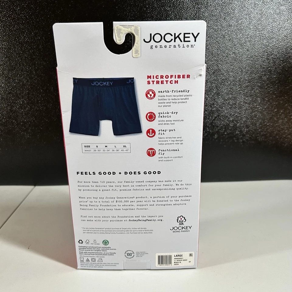 Jockey Boxer Briefs 3 Pack Mens Large 36-38" Blue Breathable Stretch NEW - Image 3 of 4