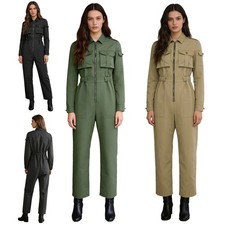 Womens Rompers Fashion Costume Coverall Jumpsuit Party Coveralls Collar Button