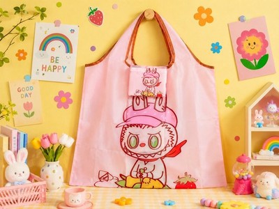 Cute Foldable Shopping Bag   Cartoon Design   Lightweight Reusable Tote