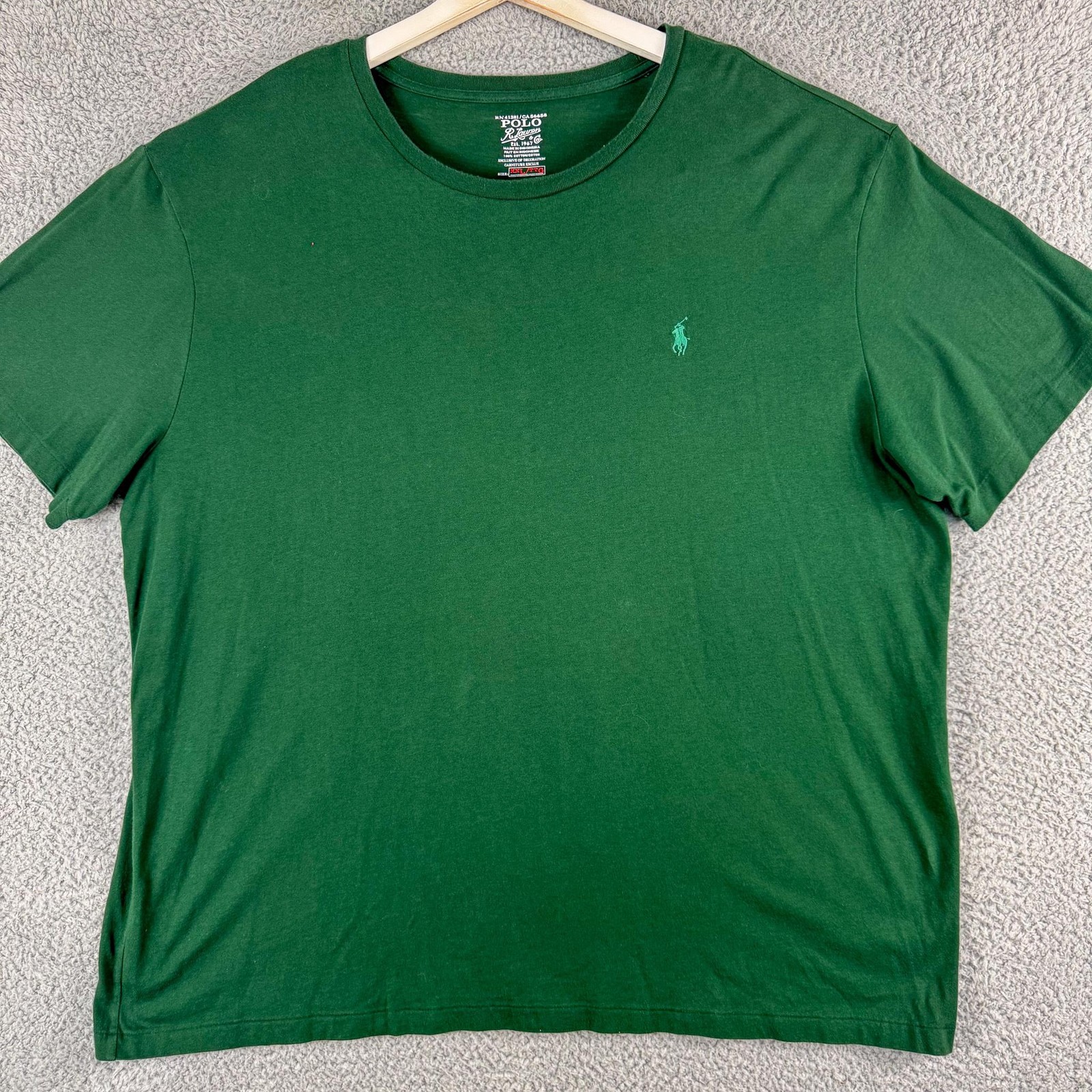 Polo Ralph Lauren camicia uomo 2XL verde vestibilità classica verde pony maglietta ricamata