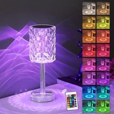 Portable Crystal LED Table Lamp, 3-Levels Brightness Desk Lamp, 3 Color Touch...