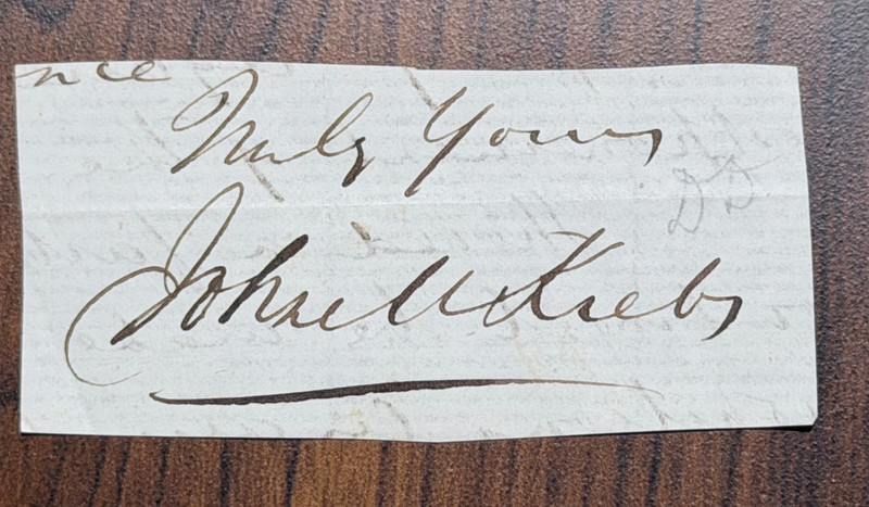 Clipped Signature Dr. John Michael Krebs (1804–1867) N.Y. Presbyterian minister