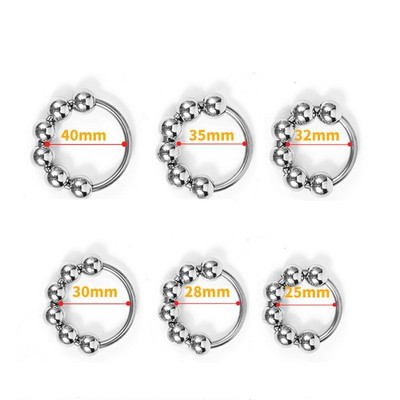 6 beads Größen ring Ring ring Edelstahl Metall Ring