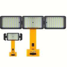 LED Work Light for Dewalt 20V/18V Battery, Cordless 3-Head Adjustable Flashlight