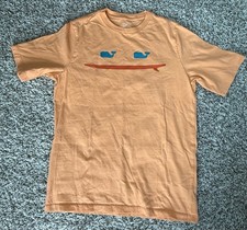 VINEYARD VINES Boys Whale Surf Board Shirt Logo Tee Peach T-Shirt Size M