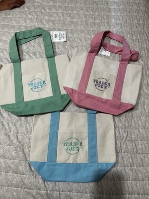 Trader Joes Mini Tote Bags Set of 3, Spring 2025