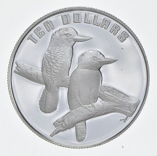 SILVER WORLD Coin 1989 Australia 10 Dollars Kookaburra World Silver Coin 085