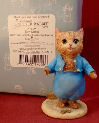 BORDER FINE ARTS TOM KITTEN FIGUR PETER RABBIT CLUB MITGLIEDSCHAFT 2007 A7659