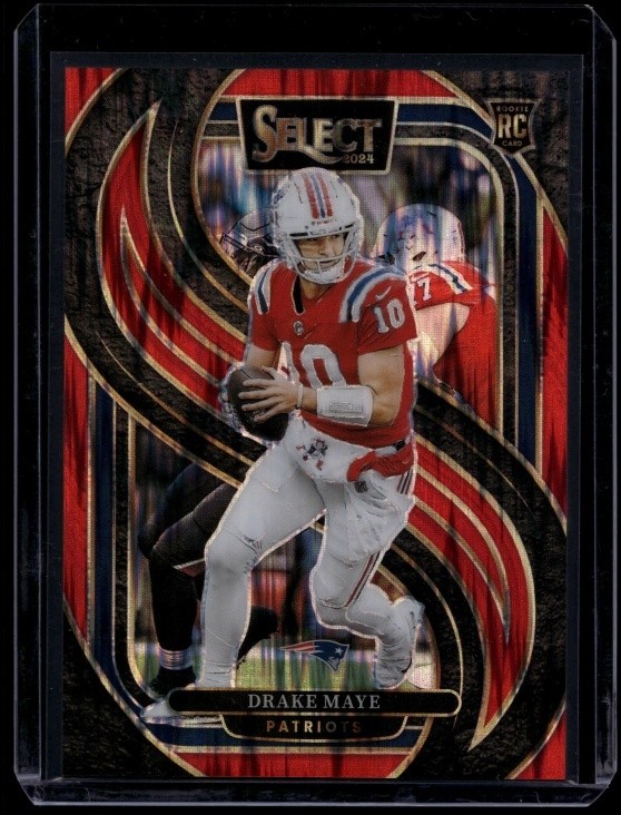 2024 Panini Select Football Drake Maye #113 RC Rookie Premier Red Shock /249