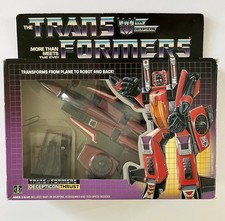 THRUST 1985 G1 Transformers 100  Complete With Box  Inserts  Unused Stickers Mib