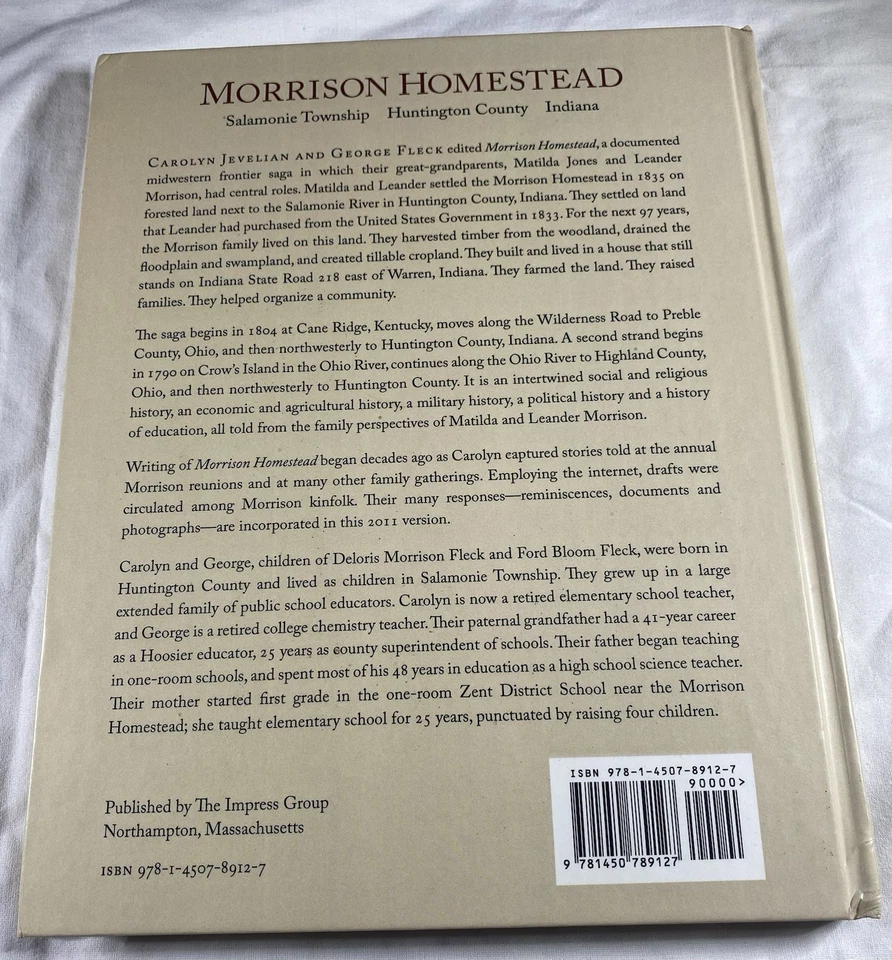 Morrison Homestead Salamonie Township Huntington County Indiana Hardcover - Image 2 of 4