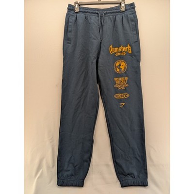 NWT Gymshark Men's Global Lifting Oversized Essential  Joggers in Blue sz Medium