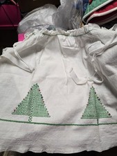 Handmade White Christmas Trees Apron New