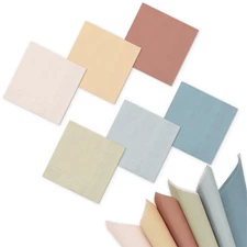 Whaline 120-Sheet 2-Ply Neutral Boho Cocktail Napkins: Dusty Blue, Peach, Cream