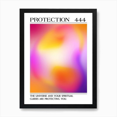 Schutz, Engel Nummer 444, Aura gerahmtes Wandbild Poster Leinwanddruck Bild