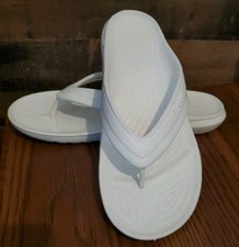 Crocs Unisex White Sandals Baya II Flip Flop Shoe Waterproof Beach Sz M8 W10 EUC