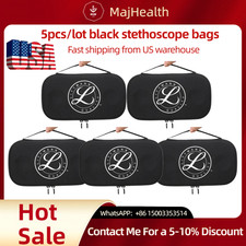 5 high-quality black stethoscope carrying case storage bags