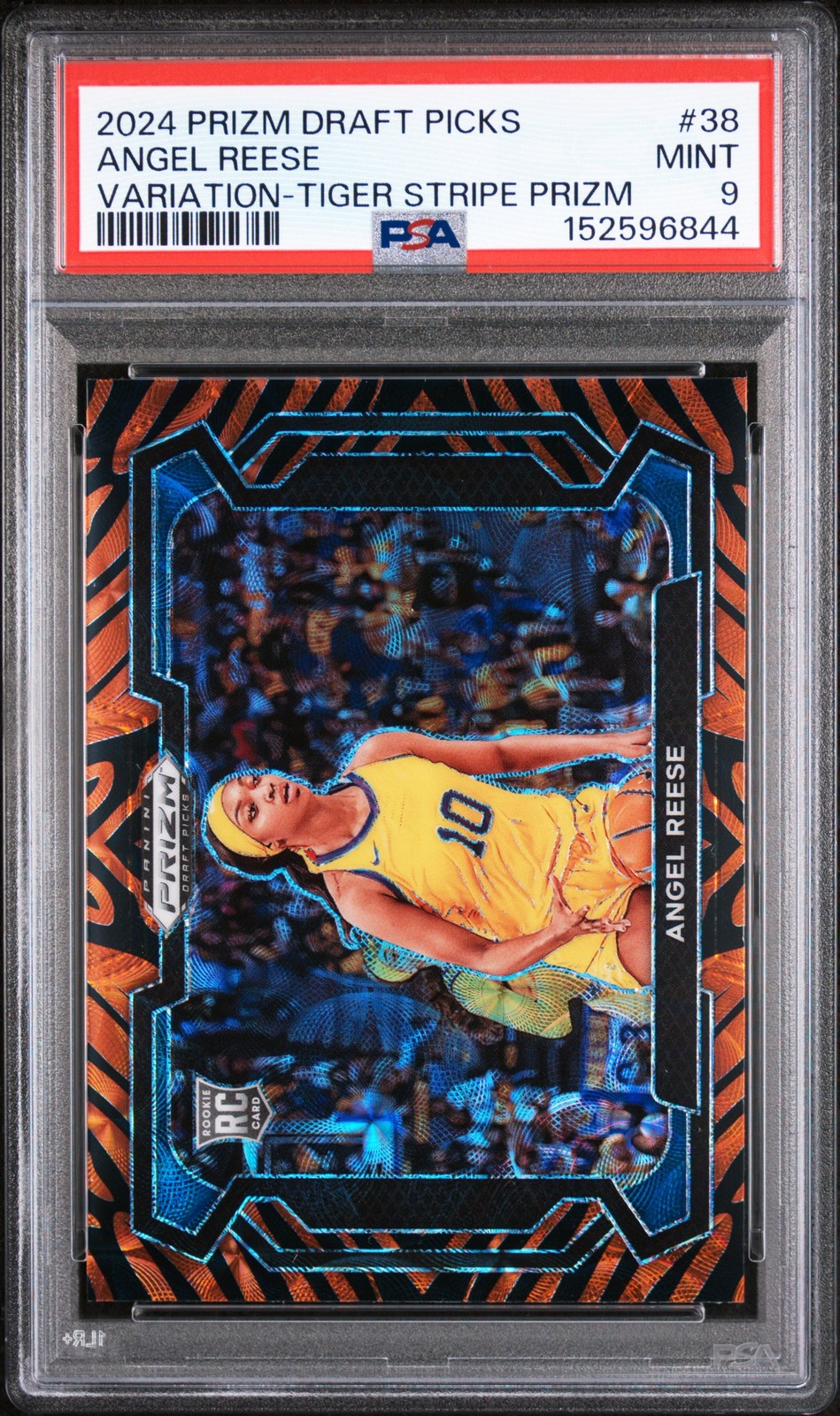 2024 PANINI PRIZM DRAFT PICKS VARIATION-TIGER STRIPE #38 ANGEL REESE RC PSA 9
