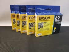 Lot of 5 Epson 69 DURABrite Ultra Ink Yellow T069420-S OEM Genuine