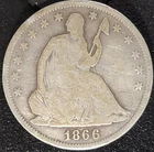 1866 Seated Liberty Half Dollar Harder to Find Date