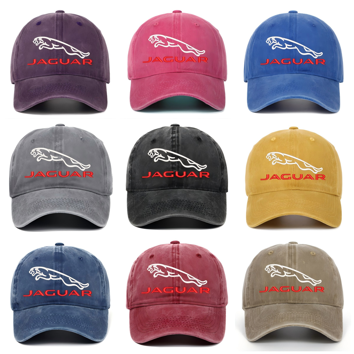 Jaguar Car Logo Embroidered Duck Bill Baseball Cap for Men
