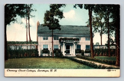 Vintage Chancey Olcott Cottage Saratoga NY Linen Postcard 1910s