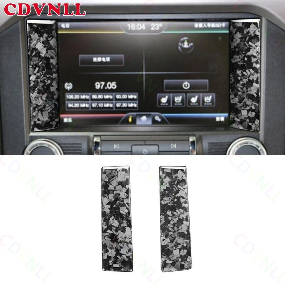 For Ford Mustang 2015-2023 Forged Carbon Fiber Central Console GPS Navigation 2*