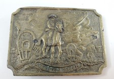 Western Cowboy Wagon Tall In The Saddle Vintage Belt Buckle
