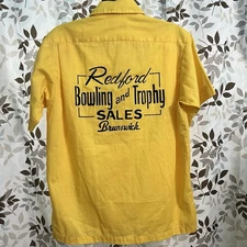 Vintage 70s Men's L Chain Stitch Bowling And Trophy Sales Shirt Button Up