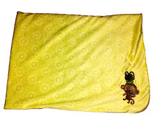 Carter's Just One You MONKEY FROG Lime Green Baby Blanket Brfown Sherpa Reverse