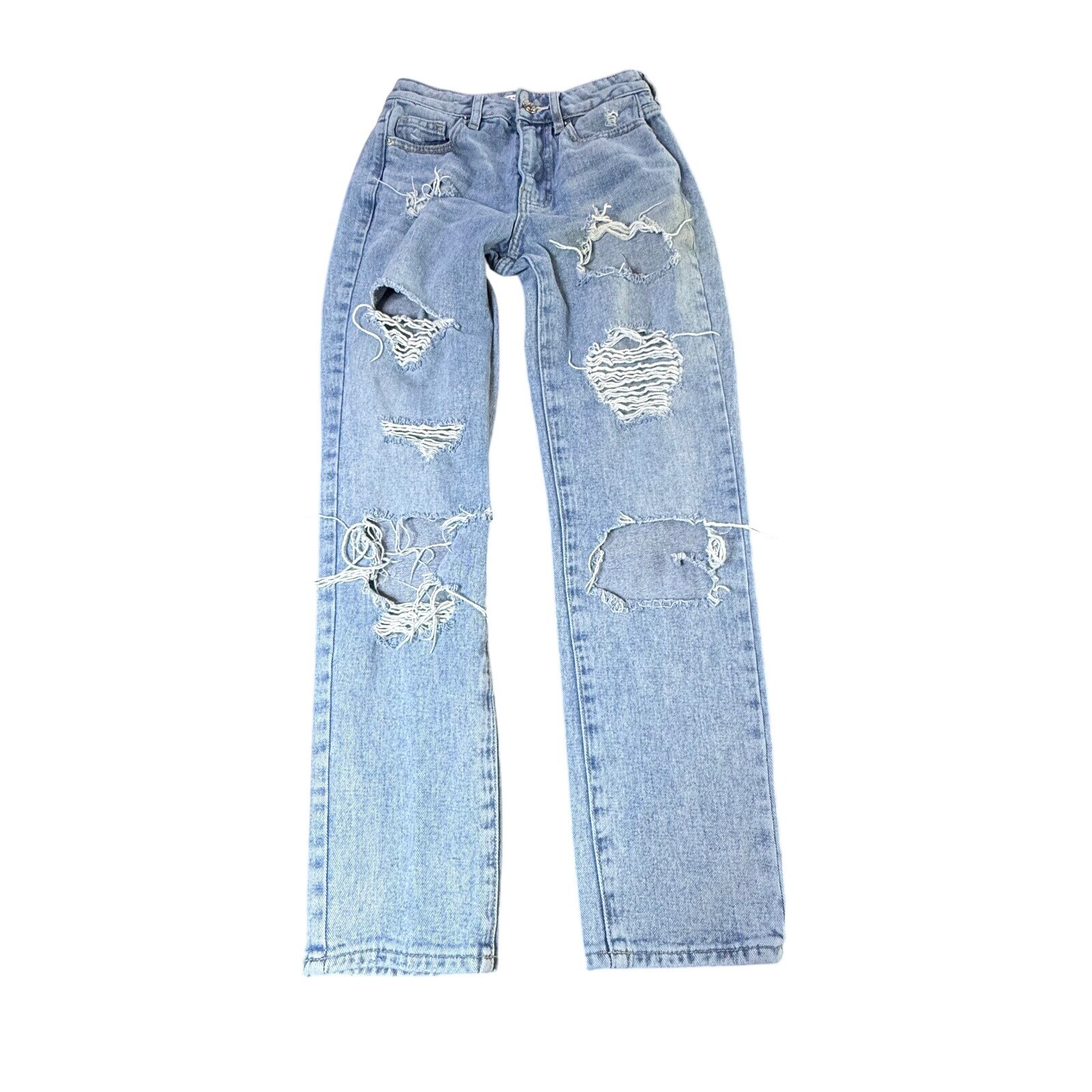 PacSun Mom Jeans Distressed Ripped Light Wash Denim Casual Size 22-image
