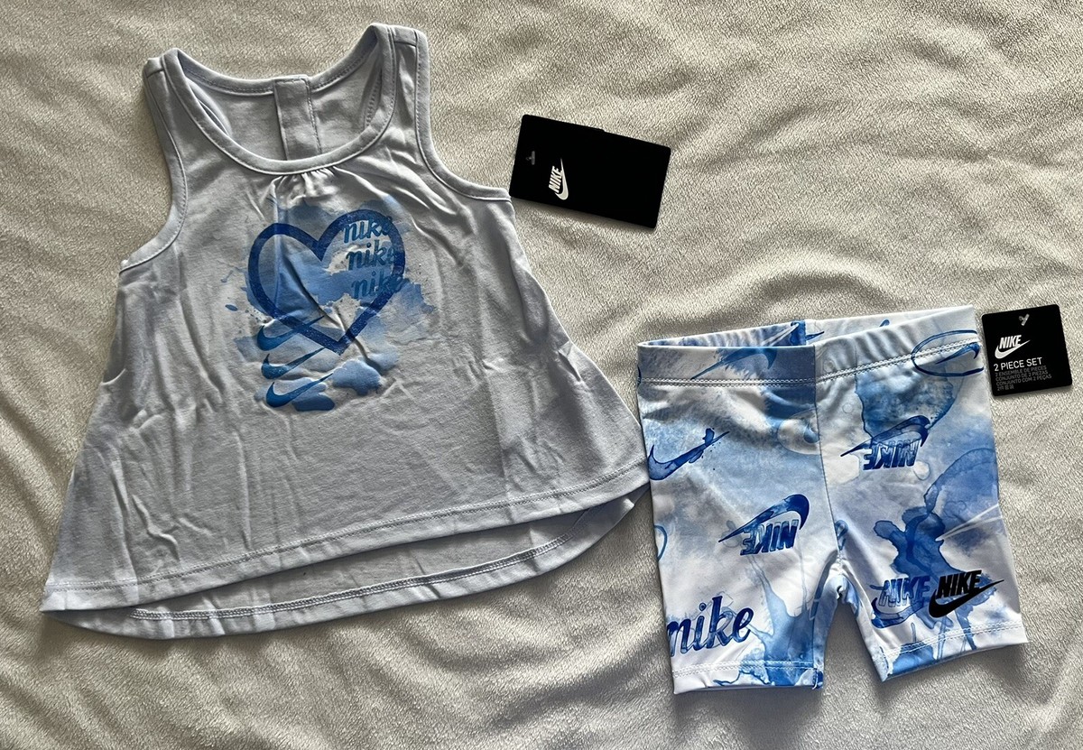 NIKE Baby Girl's Logo Tank Top and Shorts Outfit, 2-piece set