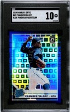 2019 Donruss Optic #67 Framber Valdez BLUE PANDORA PRIZM /99 SGC 10 GEM MINT RC