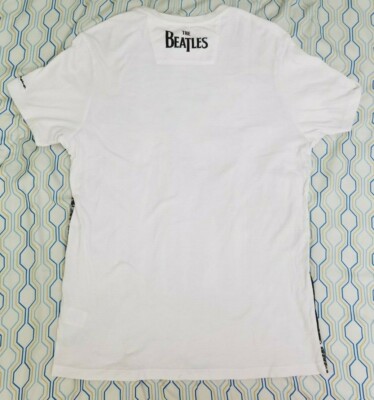 T-shirt noir à manches courtes et à col rond avec imprimé The Beatles