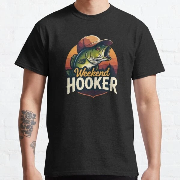 Weekend Hooker Funny Fishing Retro Design for Fisherman T-Shirt S-3XL