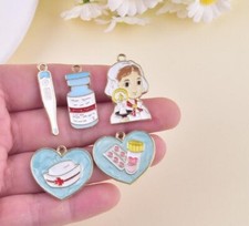 50pcs cartoon Doctors nurses mix Metal Charm Pendant DIY Necklace Jewelry Making