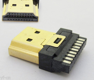 4pcs Gold Plated HDMI Type A 19pin Male Plug Socket Soldering Connector