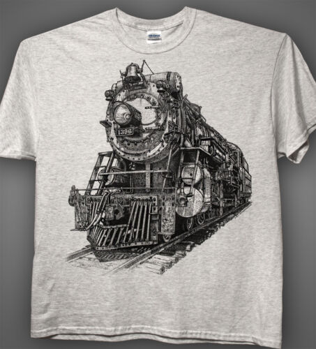 T-shirt gris cendres Steam Train -- Locomotive Crescent Limited Ps-4 #1396 - Photo 1 sur 6