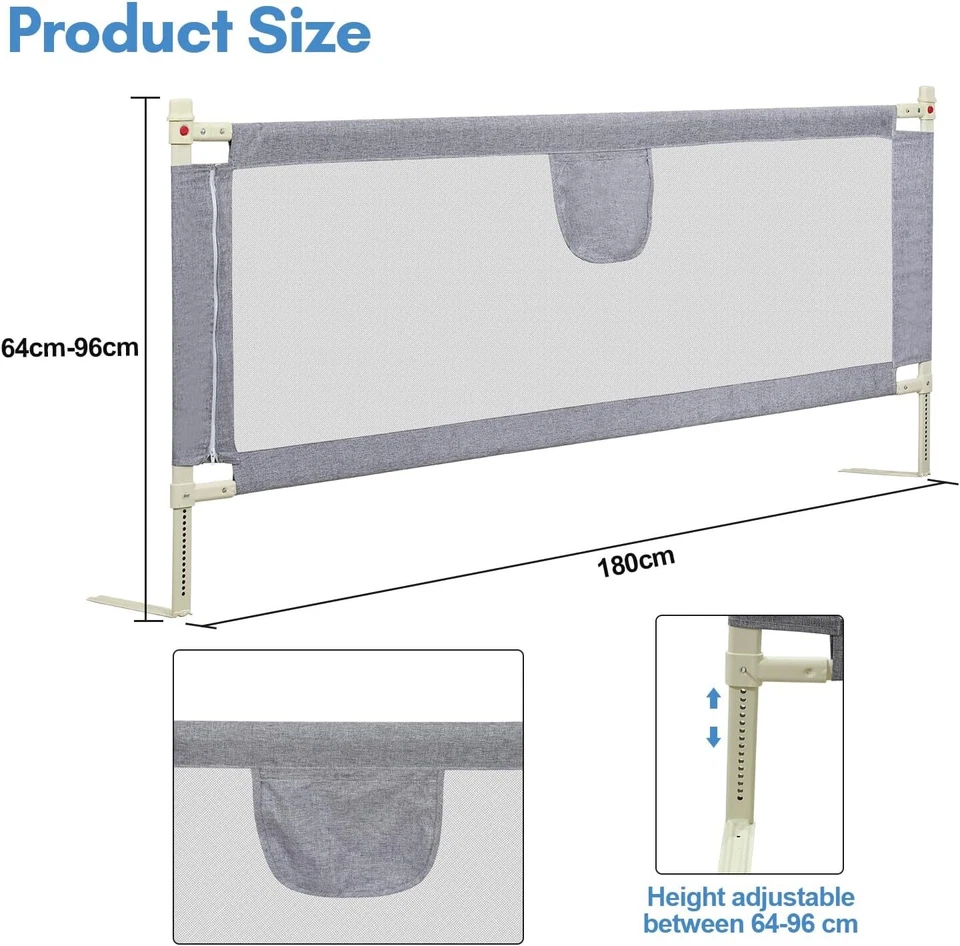 200 cm bed rail fall protection baby fall bed protection children's bed rail de - Image 2 of 4