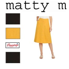 Matty M Ladies' Button Front Skirt With Pockets B14