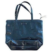 Kate Spade New York Black Polka Dot Patent Leather Tote Bag