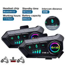 Motorcycle Helmet Bluetooth Intercom Headset Wireless Interphone Moto Waterproof