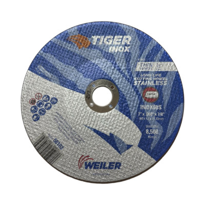 Weiler TIGER INOX 7'' x .060'' x 7/8'' Thin Cut-Off Wheel 60 Grit 5 Pack